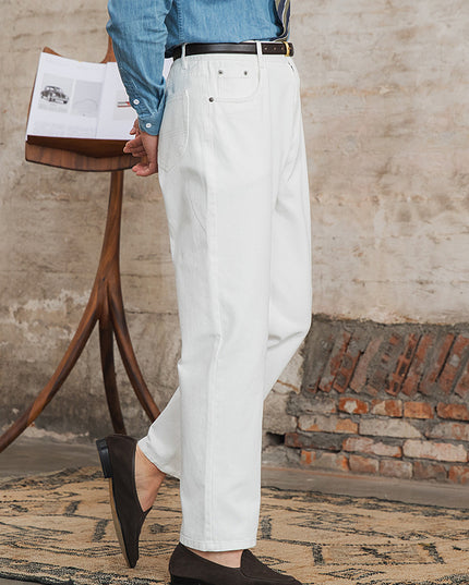 Retro Washed Jeans Fashion Casual High Waist Straight Pants