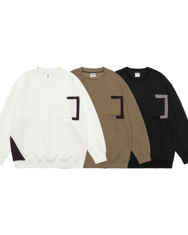 Men's Fall Winter Trend Loose Color Matching Casual Top