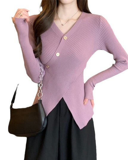 V-neck Pullover Design Sense Slimming Inner Autumn Sweater