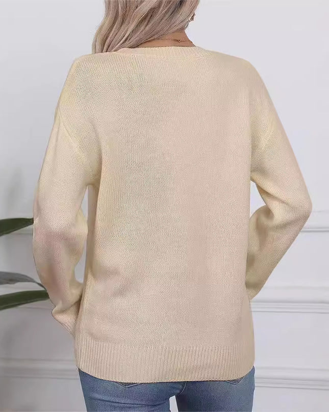 Aesthetic Retro Sweater Loose Flag