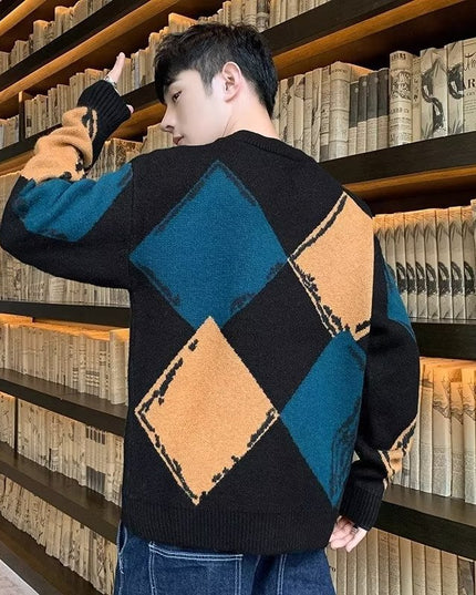 Casual Autumn And Winter Thickened Sweater Men's Round Neck Lazy Trendy Bottoming Shirt