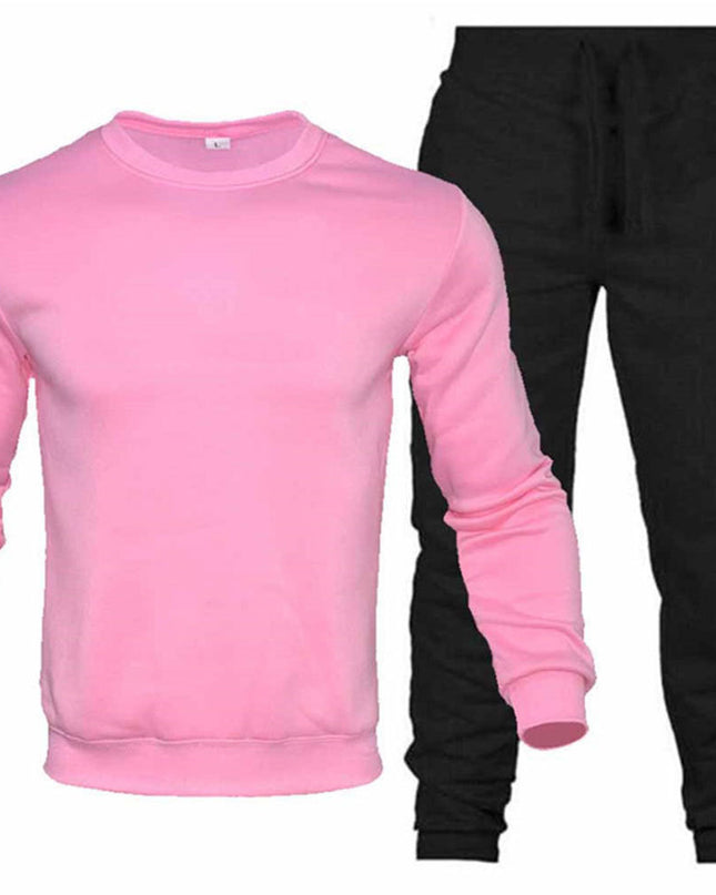 Round Neck Sweatshirt And Sweatpants Fashion Sports Men Suit