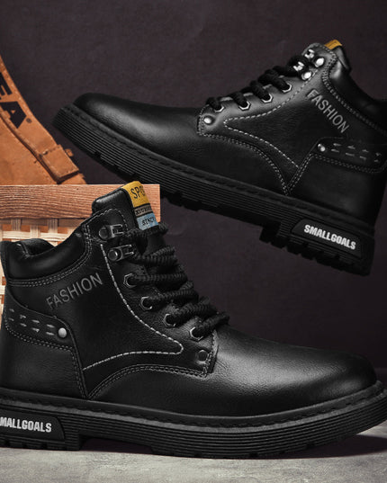 All-matching Men's Martin Boots Retro British Style Leather
