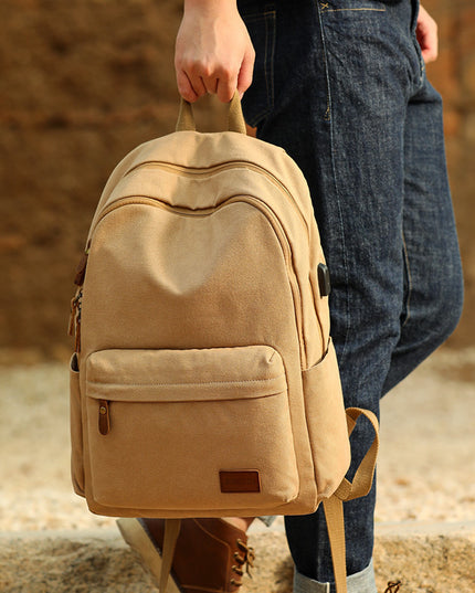 Student School Bag Canvas College Student Travel Computer Backpack