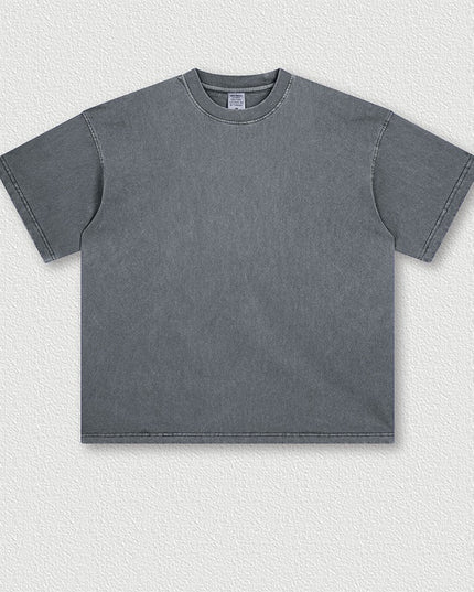 Heavy Washed Solid Color Short Sleeve Men And Women Same Style