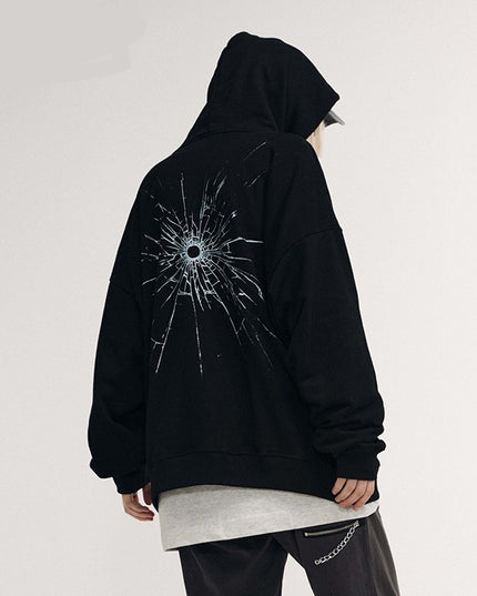 New Men's Printed Loose Hooded Sweater