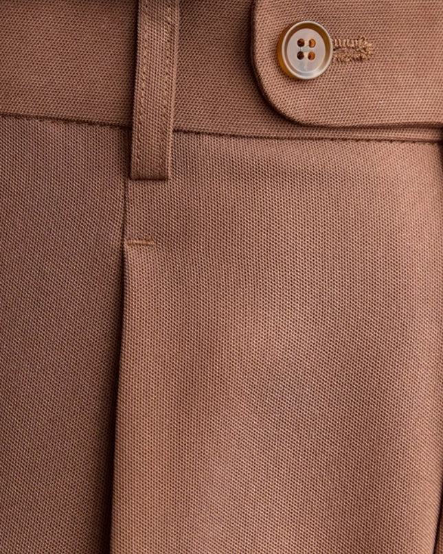 Retro Elastic Waist Non-ironing Naples Mid-high Waist Suit Pants