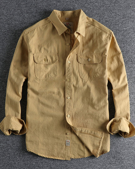 British Retro Simple Solid Color Long Sleeve Shirt