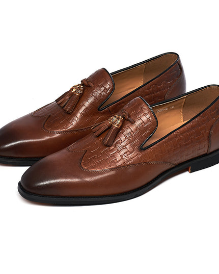 Men's Tassel Business Casual Leather Shoes Handmade Wedding Banquet