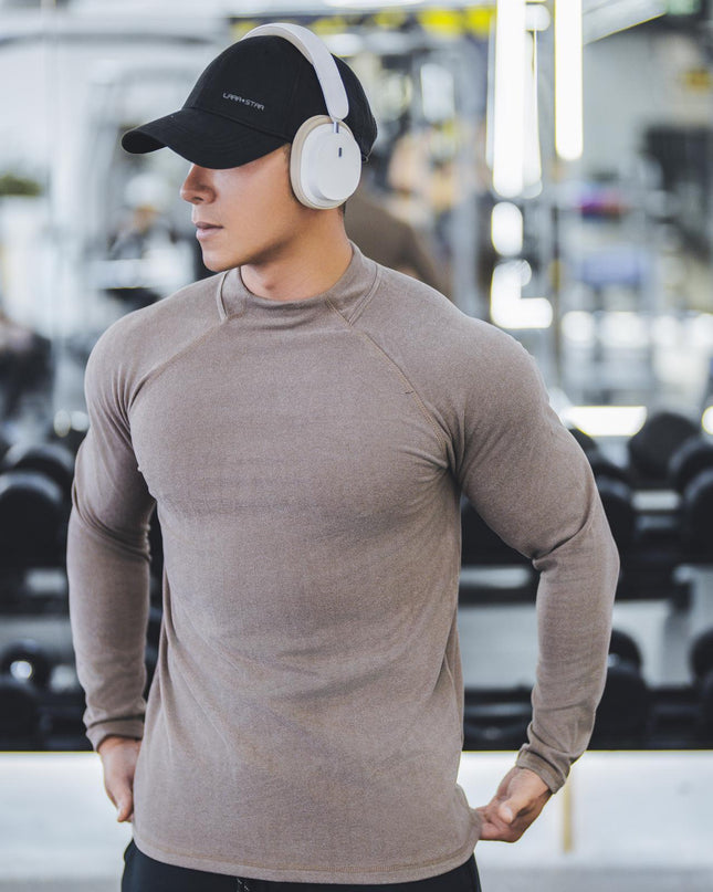 Men's Dralon Thermal Slim Fit Half-high Collar Long Sleeves Top
