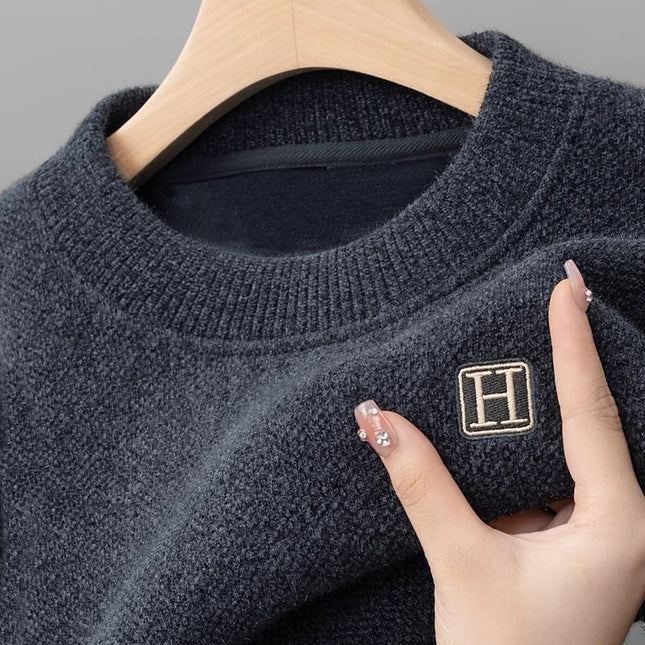 Chenille Sweater Men's New Single-layer Fleece-lined Bottoming Shirt Trendy Teen