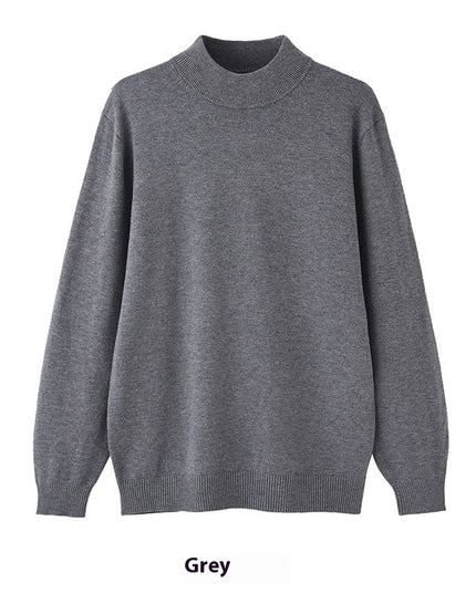 Long Sleeve Inner Wear Mock Neck Sweater Men's Loose Casual Bottoming Shirt