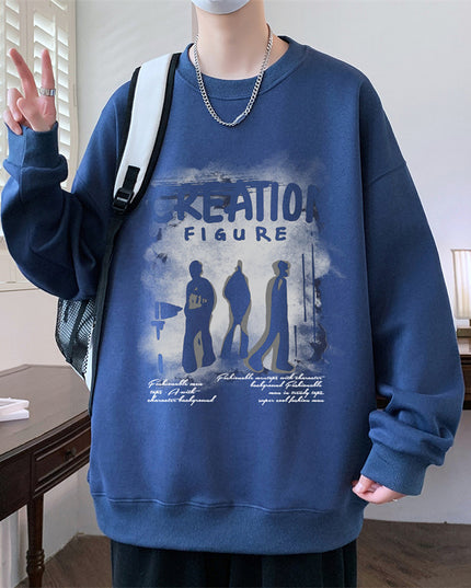 Autumn And Winter Brushed Hoody Pu Handsome Long Sleeve