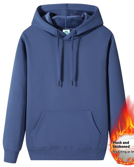 Fleece-lined Thick Student Hoodie Warm Top Casual