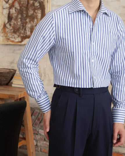 Commuter Cotton Striped Slim Shirt