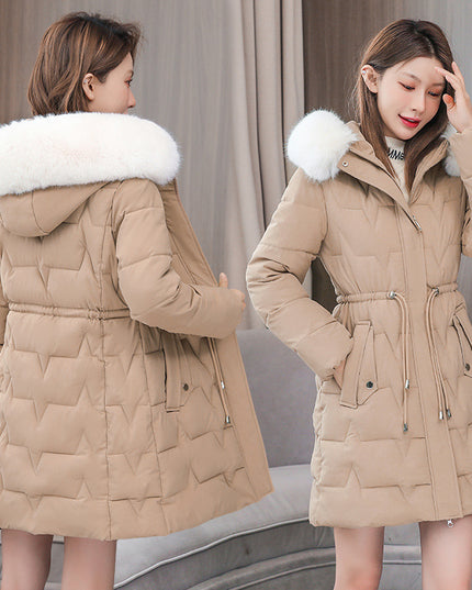 Cotton Coat Slim Fit Fur Collar Thickened