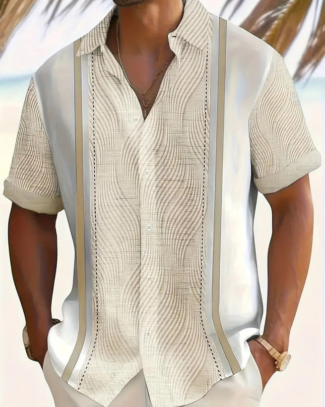 Casual All-matching Fashion Geometric Trend Short Sleeve Shirt