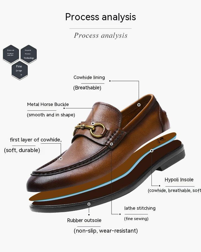 Business Casual First Layer Cowhide Soft Bottom Lazy Men's Shoes