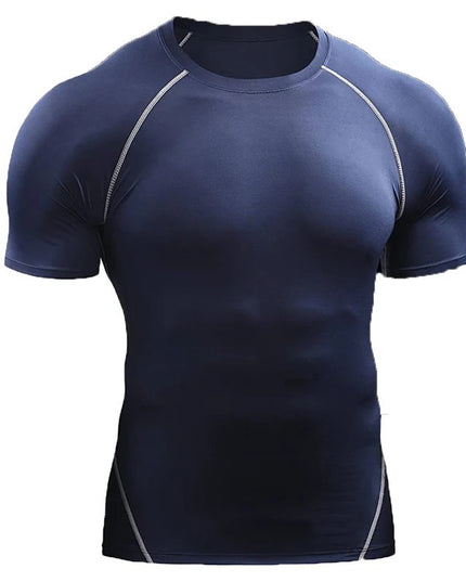 Workout Clothes Short Sleeve Men Quick Drying Clothes Exercise Running T-shirt