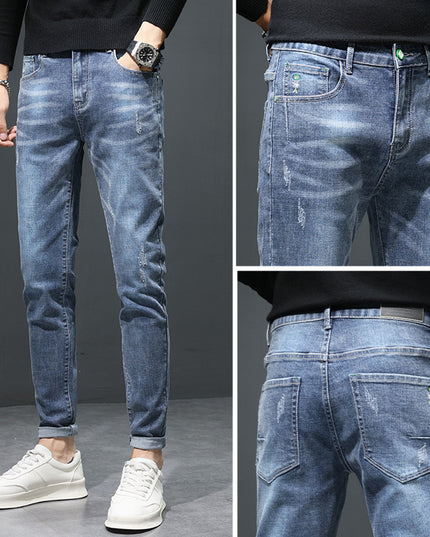 Autumn Men's Jeans Slim Feet