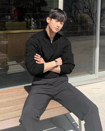 Half Turtleneck Zipper High-grade Lazy Pullover Long Sleeve Sweater
