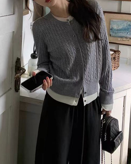 Korean Style Autumn And Winter Fake Two Pieces Sweaters Women's Fashion