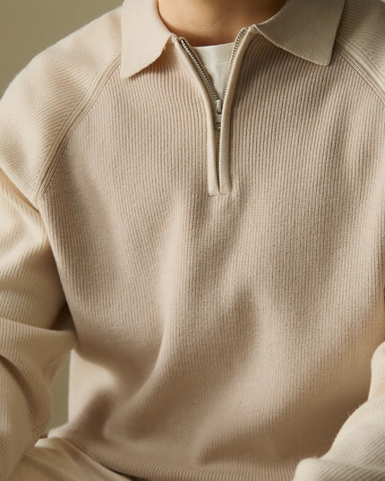 American Casual Half-height Zip Polo Sweater
