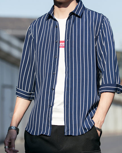 Summer Men's Three-quarter Sleeve Casual Shirt Jacket
