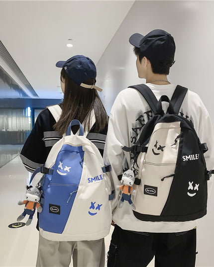 Splice Color Contrast High-capacity Backpack For Men