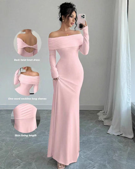 Women's  Off-shoulder Fashion Slim Temperament Sexy Sheath Dress