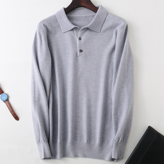 Men's Clothing Polo Collar Pullover Bottoming Shirt