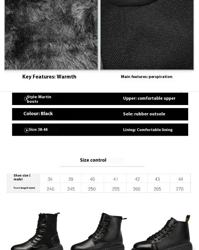 Martin Boots Men's British Style Side Zipper