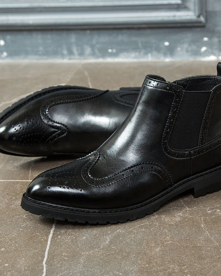 Pointed Toe Business Plus Size Men's Boots Ankle Boots Leather Boots Trend