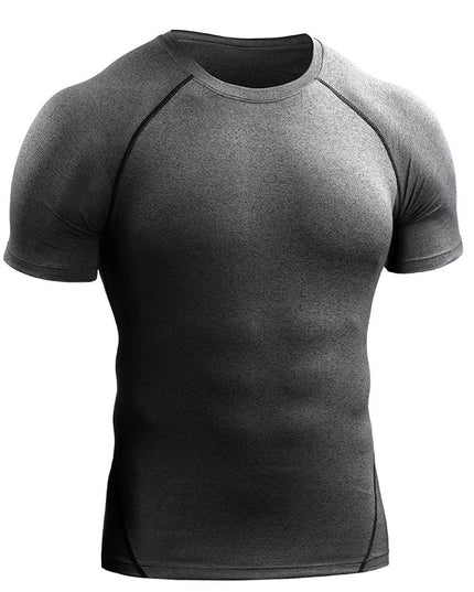 Workout Clothes Short Sleeve Men Quick Drying Clothes Exercise Running T-shirt