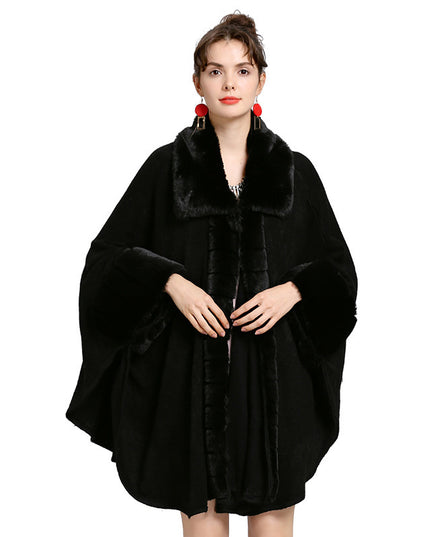 Oversized Loose Rex Rabbit Fur Collar Knitted Cardigan Jacket