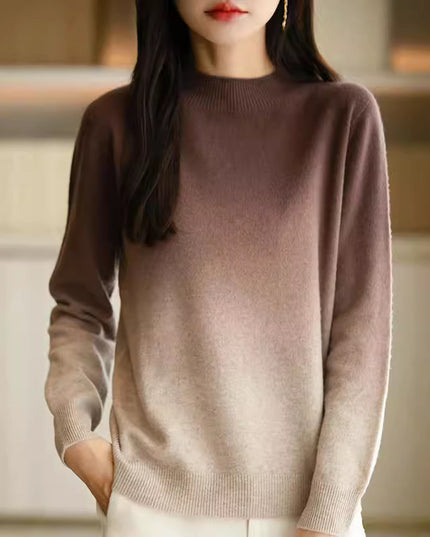 Loose Thick Idle Style Knitwear Gradient Color Sweater