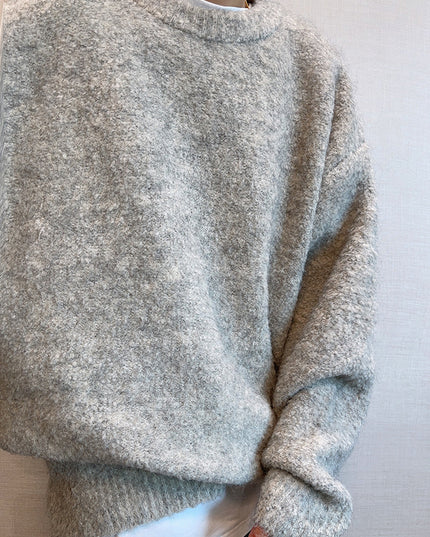 Plush Round Neck Knitted Thick Sweater Men