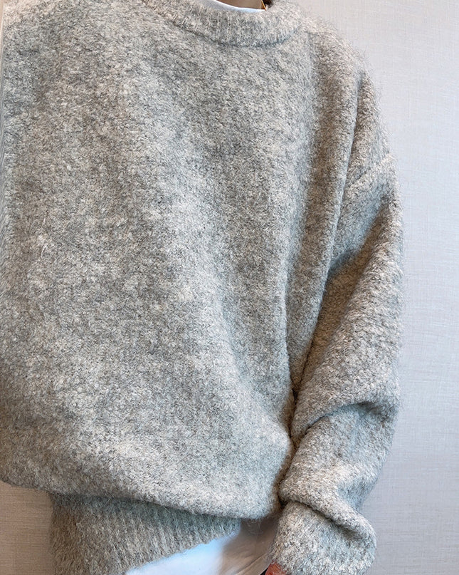 Plush Round Neck Knitted Thick Sweater Men