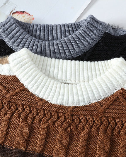 Round Neck Men's Casual Sweater – Soft Cotton Pullover for Autumn & Winter