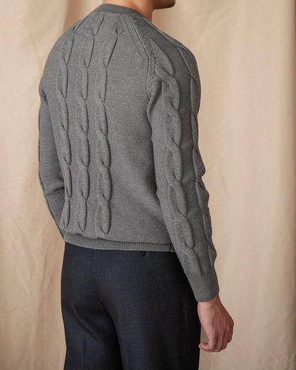 Round-neck Long-sleeved Pullover Jacquard Slim-fit Stretch Sweater