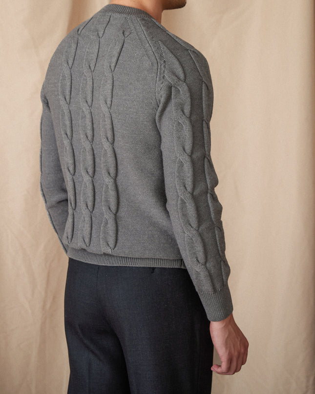 Round-neck Long-sleeved Pullover Jacquard Slim-fit Stretch Sweater