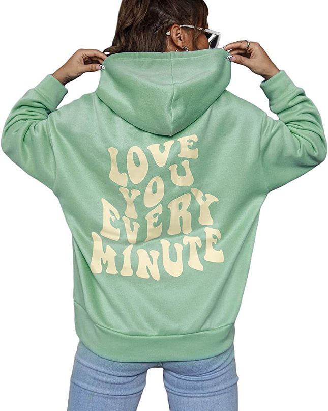 Every Thing Will Be Okay Creative Letter Hoody Female Casual Pocket Hoodie Fashion Loose Clothes Warm Comfortable Pullover