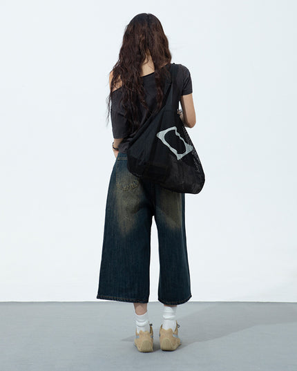 Fashion American Retro Wide Leg Jeans For Women