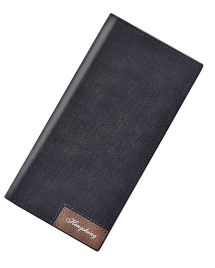 Men's Long Wallet Fashion Button Bag Thin Style
