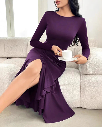 Women's Long Sleeve Round Neck Dress