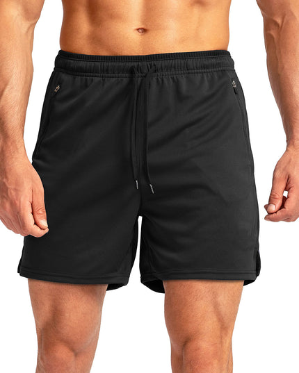 Men's Running Short Belt Zipper Pocket Quick-drying Gym Exercise Lightweight