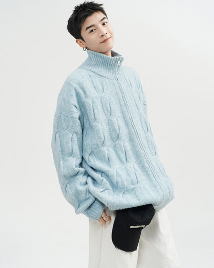 Retro Twist Cardigan Sweater For Men