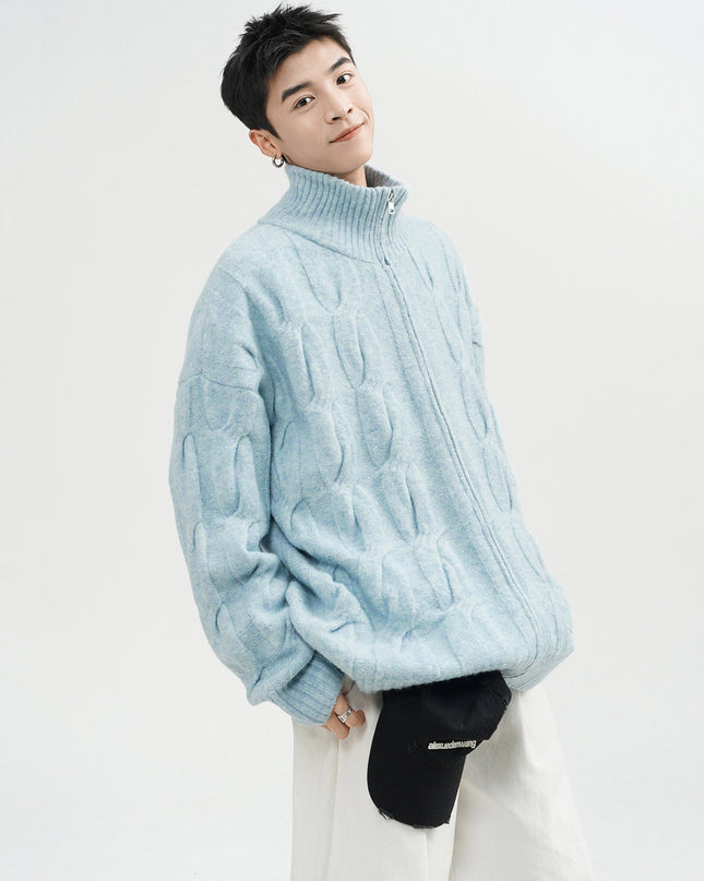 Retro Twist Cardigan Sweater For Men