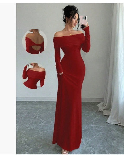 Women's  Off-shoulder Fashion Slim Temperament Sexy Sheath Dress