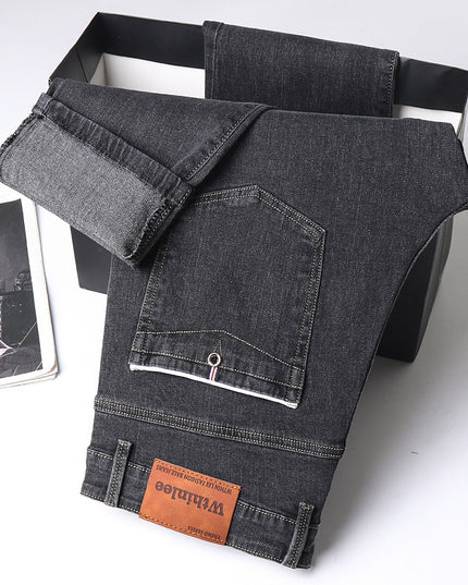 Jeans Men's Straight Loose Casual Pants Fleece-lined Thickened Men's Pants